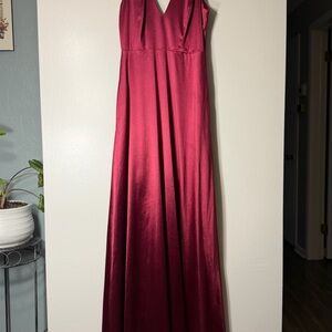 Windsor Deep Red Satin Prom Dress